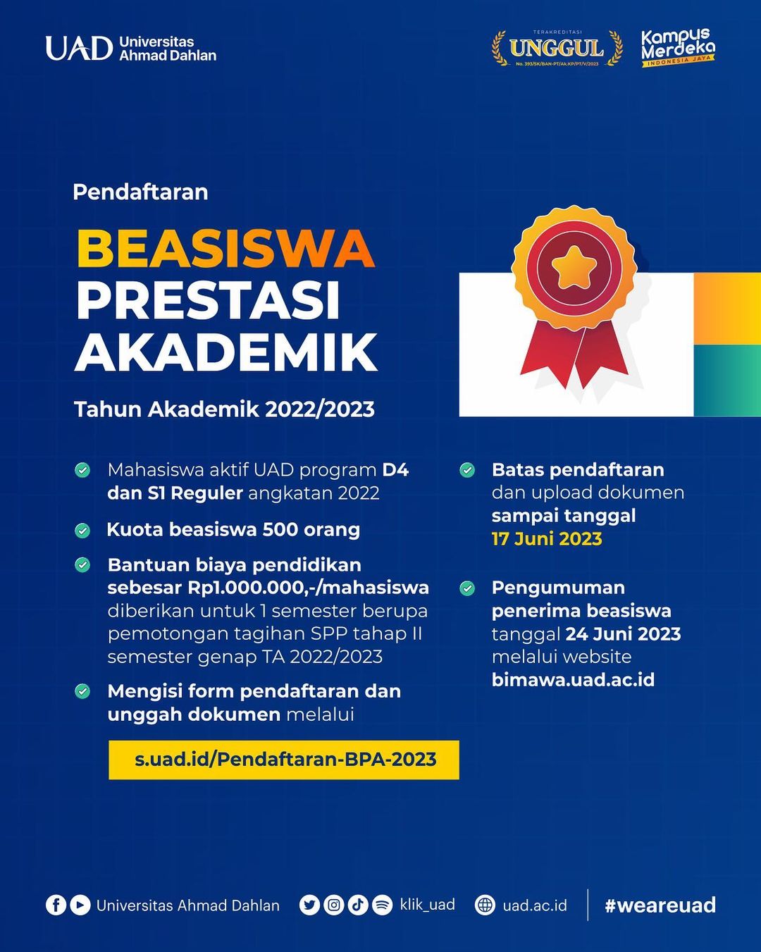 Poster Beasiswa Prestasi Akademik
